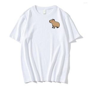 T-shirts pour hommes Capybara Kawaii imprimé T-shirt Couple vêtements drôle dessin animé décontracté à manches courtes T-shirts hauts été coton blanc