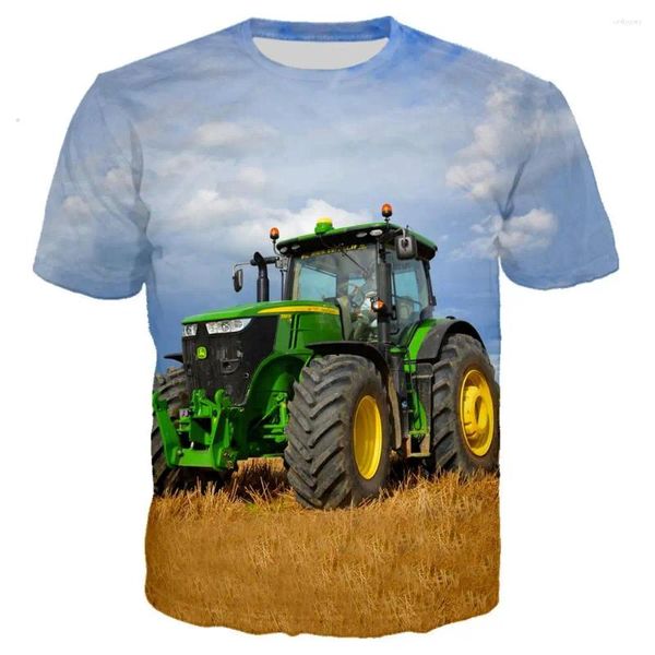 T-shirts pour hommes T-shirts pour hommes Camion de tracteur de voiture T-shirt d'impression 3D Mode Hommes O-Cou Manches courtes Surdimensionné Hip Hop Streetwear Enfants T-shirts occasionnels Tops