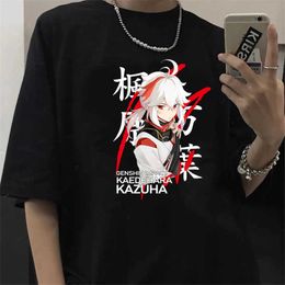 T-shirts voor heren Cartoon Genshin Impact T-shirt Men Kawaii Hu Tao Graphic Tees Xiao Genshin T-shirt Unisex Hip Hop Tops Harajuku T-shirt mannelijk G230309