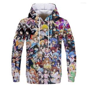 Heren t shirts cartoon print streetwear harajuku kawaii dames pullover herfst 2022 anime hoodie kleding