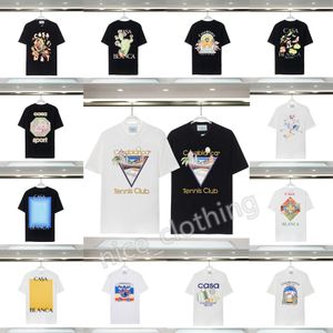 Heren t shirts casablancas mannen t shirts designer shirt casablanc korte mouw mode casual dames street tennisclub casa blanca shorts luxe