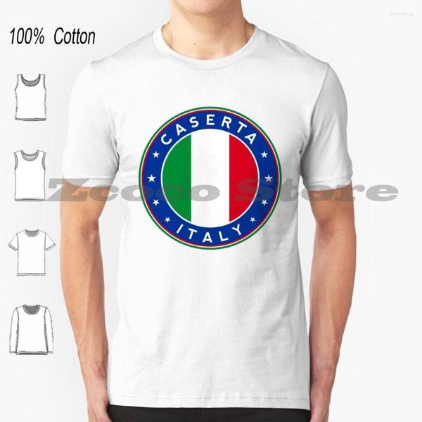 Camisetas para hombre Caserta Italia Algodón Hombres y mujeres Camiseta de moda suave Italia Parachoques de coche Bandera de viaje