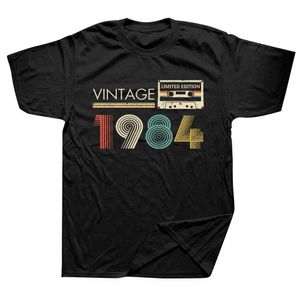 T-shirts masculins cassette vintage 1984 40e 40 ans Birthday Party Men T-shirts Limited Edition Retro Graphic Cotton Classic T-shirts H240506
