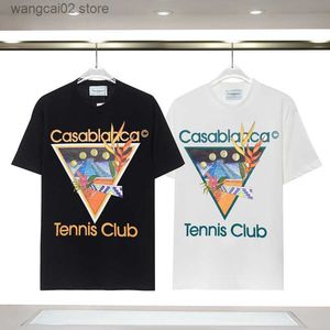 T-shirts pour hommes Castle Night Print 23ss CASABLANCA Tennis Club T-shirt Hommes Femmes Oversize Streetwear T-shirt à manches courtes T230602