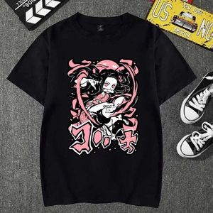 T-shirts voor heren Casual Harajuku Zomer Demon Killer Come Anime Cartoon T-shirt Men Women Strt Kleding Pure katoenen ouder-kind Top T240523
