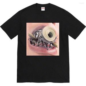 Mannen T Shirts Casual Geld Tand Ontwerp Mode T-shirt O-hals Losse Tee Tops Streetwear Skateboard HipHop Top EU Maat