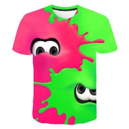 T-shirts voor heren Casual Splatoon 3D Printed Men T-shirt Korte mouw Fashion Cartoon Women Tops Streetwear Summing Kids T-Shirtsmen's