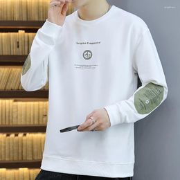 T-shirts hommes CASUMANL mode coréenne chemise blanche hommes col rond manches longues t-shirts pour quotidien décontracté 2023 automne vêtements masculins