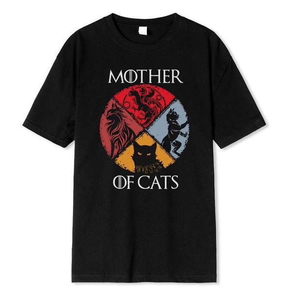 T-shirts masculins Chat Famille Mother de chats Impression