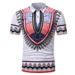 Heren t shirts causale kleding Afrikaanse stijl bedrukte korte mouwen nationale tee shirt mannelijke homme Africa dashiki jurk