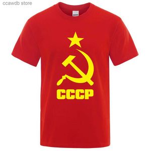 T-shirts hommes CCCP T-shirts russes Hommes URSS Union soviétique Homme T-shirt à manches courtes Moscou Hommes Tees Marque O Cou Tops Coton Oversize Vêtements T240105