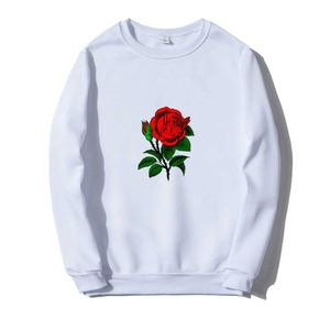 T-shirts masculins centrés / ft Rose Imprimé sweat-shirts décontractés homme femme Strtwear harajuku mode automne hiver mam pull-shirt pour hommes h240508