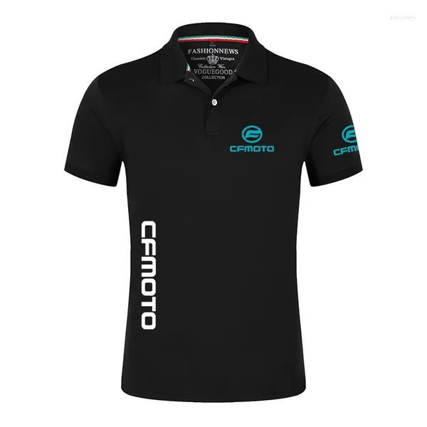 T-shirts pour hommes Cfmoto 2024 Couleur unie Impression Sport Polos respirants à séchage rapide Business Casual Short Sleeve T-Shirts Tops