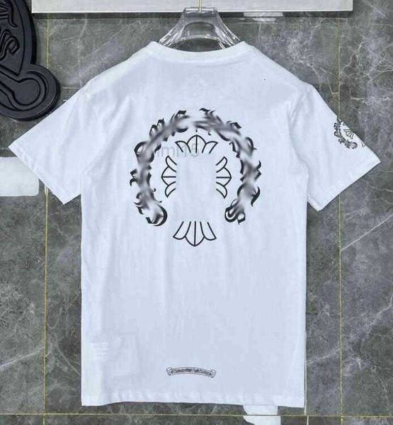 T-shirts masculins ch mode masque classiques t-shirts marques t-shirts ch blanc taillé court longe décontractée en relief en chevalet sanskrit concepteurs de motifs croisés1ox2