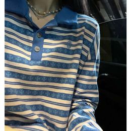 T-shirts voor heren CH23 lente/zomer nieuwe polo nek streep casual mode veelzijdige losse t-shirt dames en drie kleuren series
