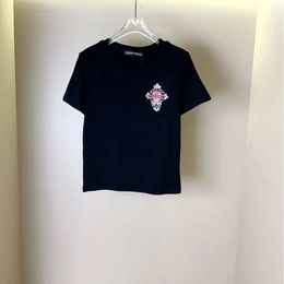 T-shirts masculins CH24 Cool Horseshoe Imprimer Back Cross Modèle T-shirt à manches courtes personnalisées