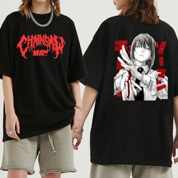 Heren t shirts chainsaw man shirt manga makima power denji grafische print Japanse anime t-shirt kleding unisex korte mouwen tee tops