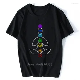 Heren T-shirts Chakra Yoga Meditatie Boeddhistische Namaste Spirituele Heren Zwart T-shirt Cartoon Shirt Mannen Unisex Fashion T-shirt