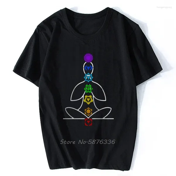 Heren T-shirts Chakra Yoga Meditatie Boeddhistische Namaste Spirituele Heren Zwart T-shirt Cartoon Shirt Mannen Unisex Fashion T-shirt