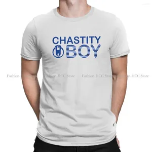 T-shirts voor heren CHASTITY BOY Blue Label O Neck TShirt BDSM Bondage Discipline Dominantie Indiening Klassiek Shirt Mannen Tops Individualiteit
