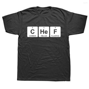 Camisetas para hombre, camiseta divertida de química de tabla periódica de CHEF para adultos, Camiseta de algodón con estampado informal a la moda con cuello redondo para hombre
