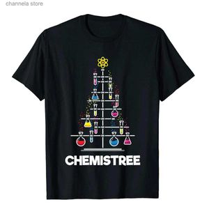 T-shirts voor heren Chemie Sweatshirt Grappig Wetenschap Kerstboom Jongen Meisje Unieke T-shirts voor mannen Tops Tees Grappig Nieuwe collectie grafisch Casual T240227