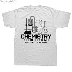 Mannen T-shirts Chemie Is Net Als Koken Mode Mannen Zomer T-shirt Slogan Korte Mouw O-hals Grappige Tops Tees Kleding grap T-shirt Z230714