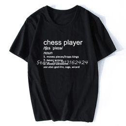 Heren t-shirts schaakspeler grappige definitie unisex grafisch mode katoen kort mouw bord game t shirts o-neck harajuku t-shirtmen's