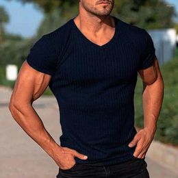 T-shirts pour hommes Chic Mâle Haut Confortable Slim Couleur Unie T-shirt Extensible Touchant la Peau Hommes Pour Un Usage Quotidien