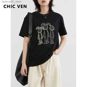 T-shirts masculins Chic Ven Womens T-shirt à manches courtes Nouvelles couleurs de contraste imprimées top printemps / été 2024 Q240425