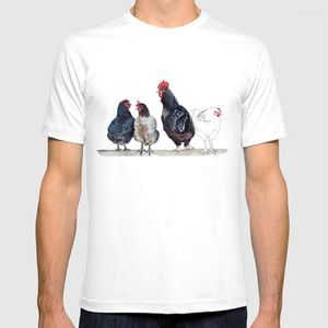 T-shirts pour hommes chemise d'escouade de poulet coq ferme Animal oiseau aquarelle Illustration poulets Simple minimal