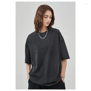 CHICVOY Batic Verontruste Oversized Shirt Harajuku Heren Zomer Korte Mouw Kleding T-shirts Losse Streetwear Tops Solid Tees