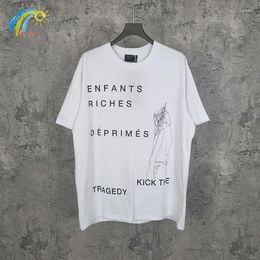 T-shirts pour hommes Sketch Sketch Printing Letters Logo Erd T-shirt Men Femmes Fashion décontractée Tee Tee Tops High Street White Shirt With Tags