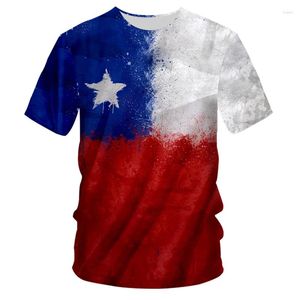 Heren T-shirts Chili Shirt Aangepaste naamnummer Chl Land Vlag Cl Spanje Zwart Grijs College Print Po Kleding Dropship