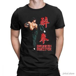 Camisetas para hombres China Kung Fu Jackie Chan Drunken Master Tshirt Men THISH Película China Dragon Fight Slepeve Tee New Vintage Shirt Tops