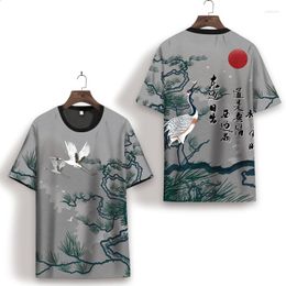 Heren t shirts Chinese karakter afdrukken hiphop korte mouw shirt zomerkwaliteit zacht ademende gladde ijzige mannen xs-7xl