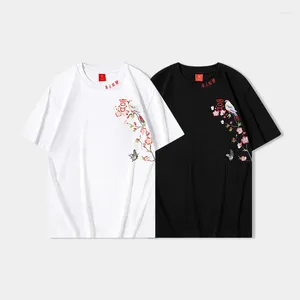 T-shirts voor heren Chinese Elements voor mannen Korte mouwen Zwaar borduurwerk Zomer Topkwaliteit Katoen Mode Casual Gebreide T-shirts Camisetas