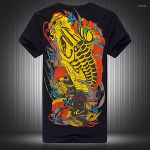 Heren t shirts Chinese stijl grote inktvis patroon print mode korte mouw shirt zomer 2023 topkwaliteit katoen luxe mannen m-4xl