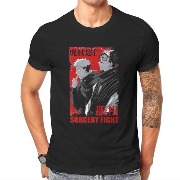 Camisetas de hombre CHOSO e ITADORI YUJI Jujutsu Kaisen Anime camiseta Vintage moda de gran tamaño cuello redondo camiseta más vendida ropa Harajuku