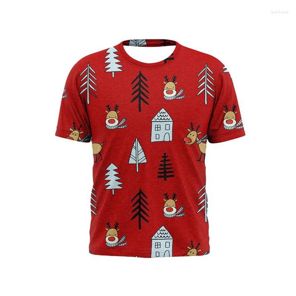 T-shirts pour hommes Col rond de dessin animé de Noël peuvent être personnalisés T-shirt confortable et respirant Vêtements décontractés pour hommes femmes XXS-6XL