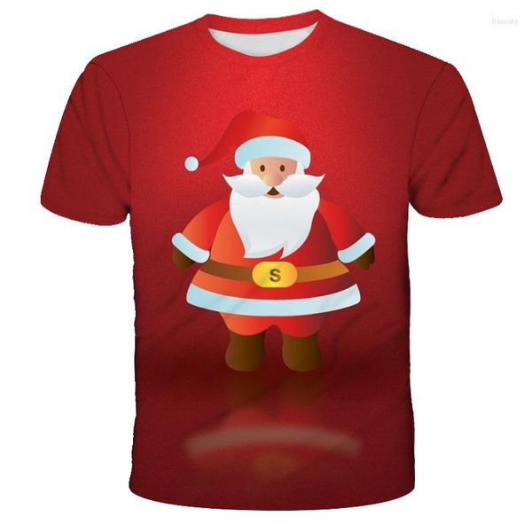 T-shirts pour hommes Cadeau de Noël 3D Tshirt Tops Drôle Père Noël Imprimer Femmes Hommes Mode Rue À Manches Courtes Vêtements Unisexe Xs-6xl