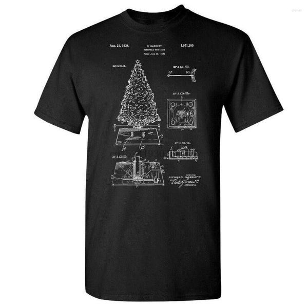 Camisetas para hombre Árbol de Navidad Base giratoria Camisa Vintage Happy Holidays Xmas