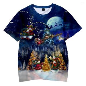 Camisetas para hombre, camiseta de Navidad, estampado 3D, Unisex, manga corta, ropa de calle Harajuku para mujer, ropa de verano 2022