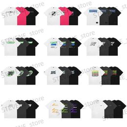 T-shirts hommes CINESSD 2023 Mode Barrage Imprimer Short Slve Garçon et Fille Été Coton Respirant Confortable T-shirt Ample Top T240325
