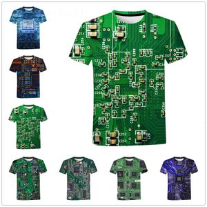 T-shirts pour hommes Circuit Board 3D imprimé T-shirt hommes été créatif décontracté puce électronique à manches courtes Harajuku Streetwear lâche T petit haut 221231