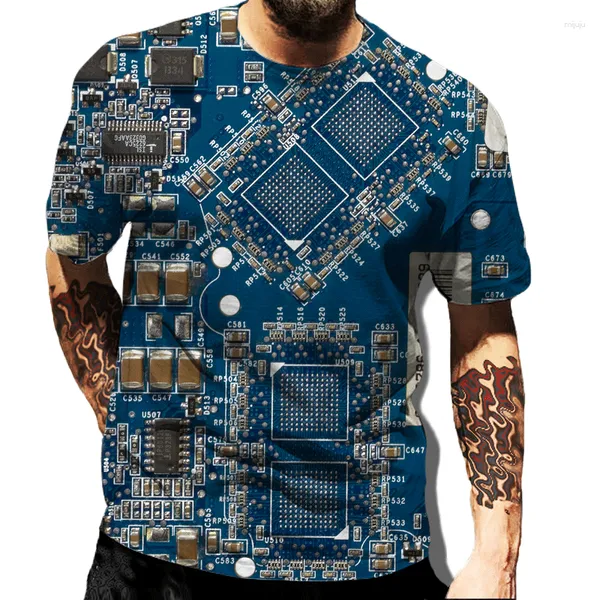 Camisetas para hombres Circuito Board Camiseta electrónica Camisa unisex de verano
