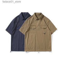 Camisetas masculinas Ciudad de camiseta de verano para hombres sueltos al aire libre secado rápido manga corta lacada camiseta de moda japonesa