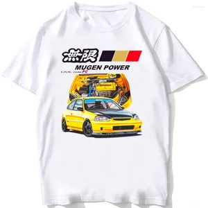 Heren T-shirts Civic Type R EG6 Auto Legende T-shirt Zomer Mannen Korte Mouw Vintage Hip Hop Jongen Casual t-shirts Harajuku JDM Wit Tees