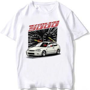 T-shirts masculins Civic Type R Ek9 Reving sur la voiture T-shirt Nouvel été Men Slve Slve Vintage Hip Hop Boy décontracté