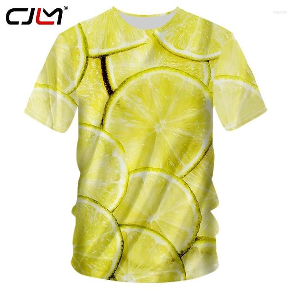 Camisetas para hombre CJLM, camiseta creativa 3D con cuello redondo para hombre limón, camiseta gótica estampada para hombre, camiseta Unisex recomendada